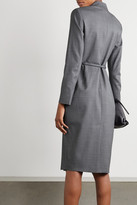 Thumbnail for your product : Max Mara Belted Wool-blend Dress - Gray