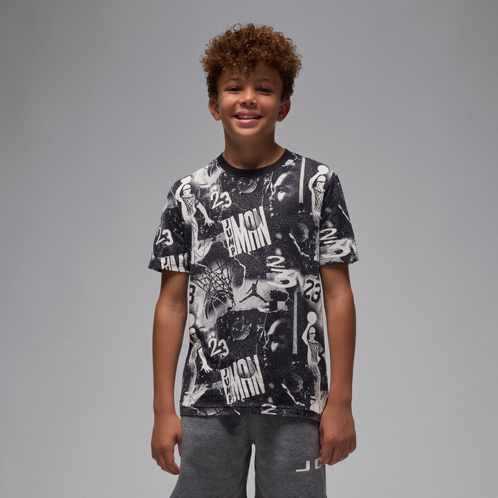 Jordan Big Kids' 23 Collage T-Shirt in Black | 95F161-G0T