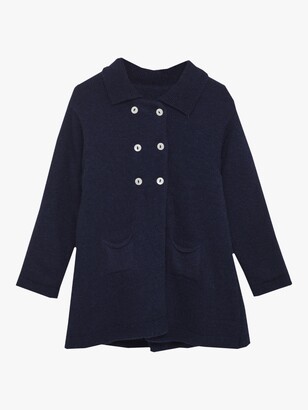 Trotters Confiture Baby Alexandria Knitted Cashmere Blend Coat, Navy
