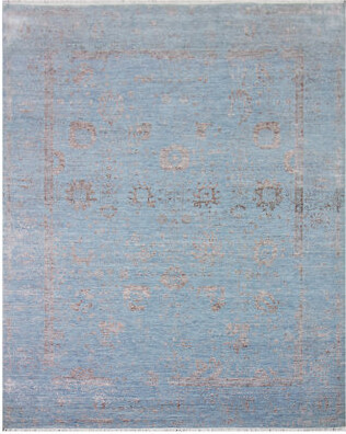 Bokara Rug Co. Inc. High-Quality Hand-Knotted Blue/Gray Area Rug