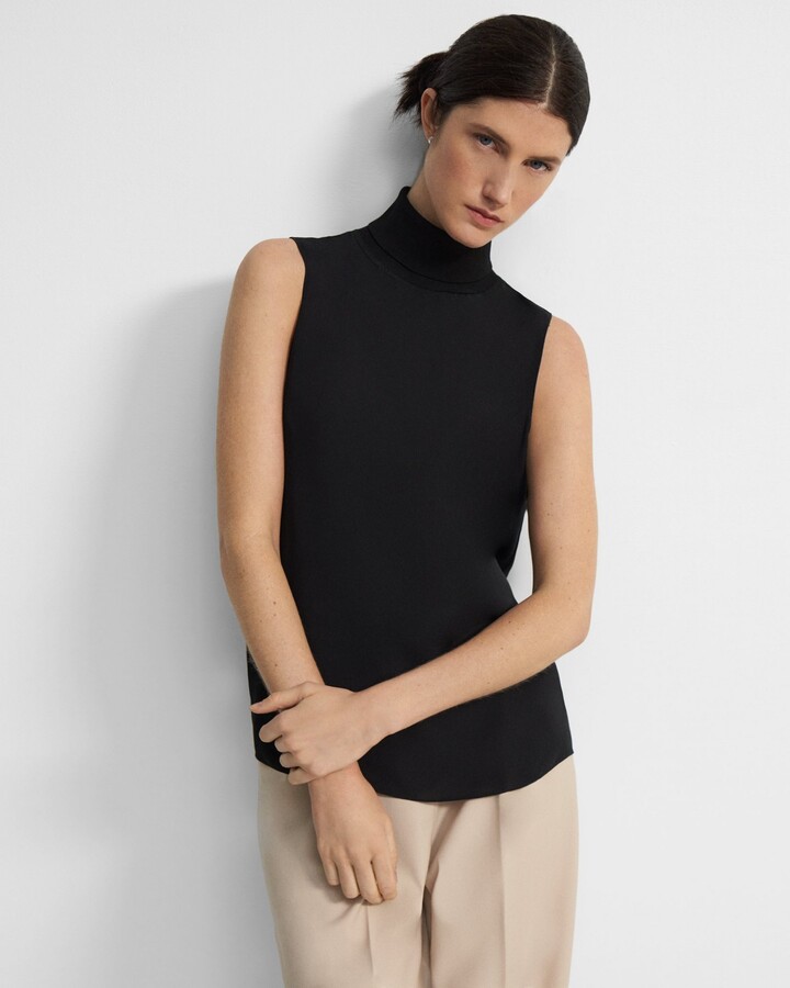 Theory Sleeveless Turtleneck Top in Silk ShopStyle