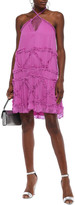 Thumbnail for your product : Just Cavalli Ruffle-trimmed Georgette Halterneck Mini Dress