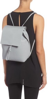 Street Level Faux Leather Backpack - Grey