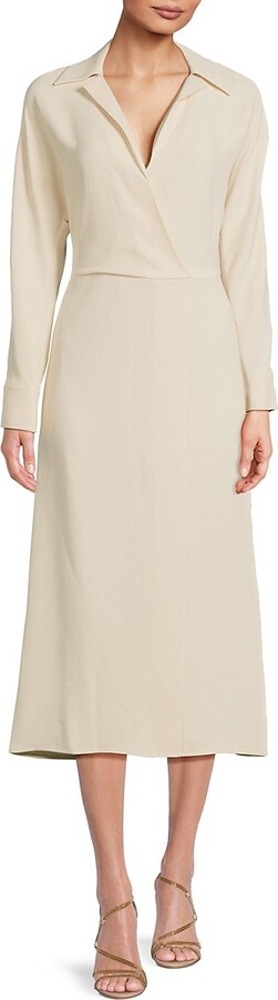 Peak Collar Midi-Dress