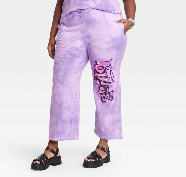 MGA Entertainment Women's Plus Size Bratz Sasha Graphic Wide Leg Lounge  Pants - Lavender - ShopStyle