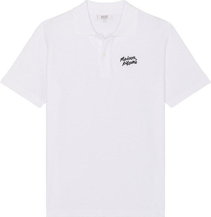 Maison Kitsune Maison Kitsune Handwriting Comfort Polo in White