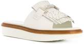 Thumbnail for your product : Tod's Double T fringed sliders
