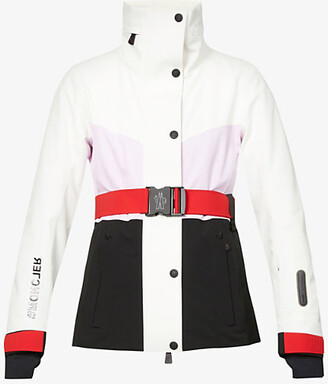 Moncler Womens White Hainet Brand-appliqué Stretch-woven Jacket