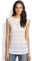 Thumbnail for your product : Twenty Tees Sheer Mesh-Striped Jersey Tank