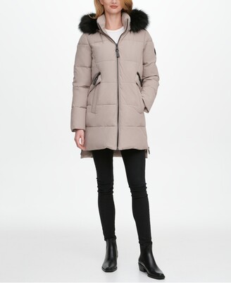 dkny black down coat