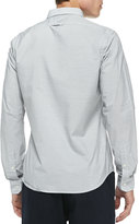 Thumbnail for your product : Vince Button-Down Shirt with Contrast Pocket, Gray