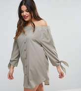 Thumbnail for your product : AX Paris Plus Off Shoulder Dress With Tie Sleeves
