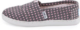 Thumbnail for your product : Toms Polka-Dot Fabric Slip-On, Gray/Pink Dot, Youth