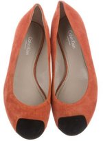 Thumbnail for your product : Calvin Klein Collection Suede Round-Toe Flats