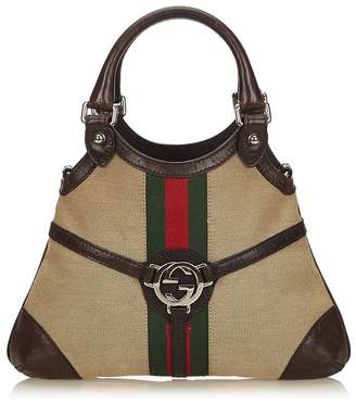 Gucci Vintage Web Canvas Reins Handbag