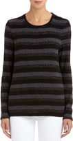 Thumbnail for your product : Jones New York Long Sleeve Striped Crew Neck Sweater