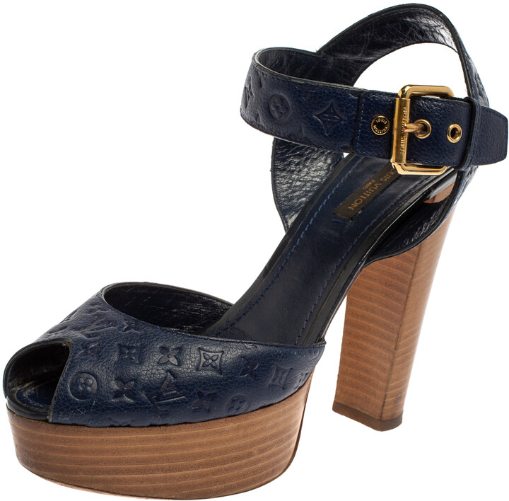 ankle strap closed toe block heels