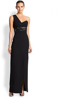 Thumbnail for your product : Halston One-Shoulder Asymmetrical-Detail Gown