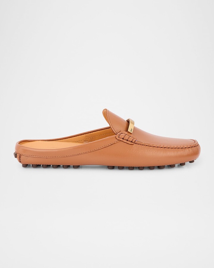 Tod's Gommino Leather Bar Driver Loafer Mules