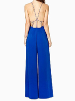 Thumbnail for your product : Choies Blue Spaghetti Strap Backless Wide Leg Romper Jumpsuit