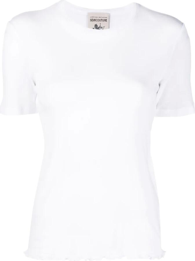Semi-Couture lettuce-hem short-sleeve T-shirt