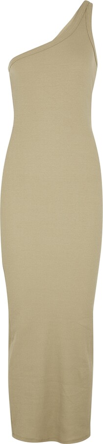 The Line By K Gael One-shoulder Stretch-cotton Maxi Dress - Khaki - L ...