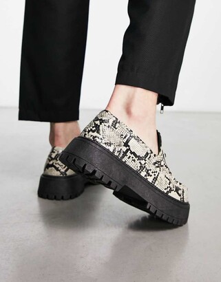 Loafers Asos Snakeskin Shoes ASOS DESIGN Signature Platform Heeled