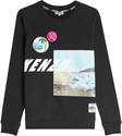 Clothing-kenzo printed cotton sweatshirt with patches