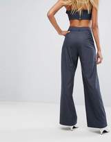 Thumbnail for your product : Missguided Wide Leg Check Tailored Pants