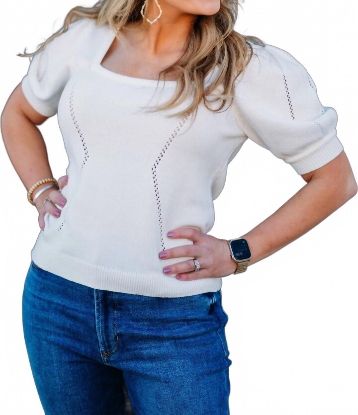 DEAR JOHN DENIM Eline Sweater Top In White