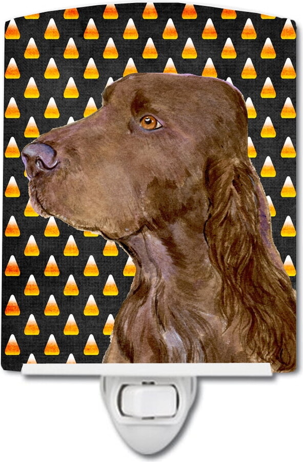 Caroline's Treasures SS4318CNL Field Spaniel Candy Corn Halloween Portrait Ceramic Night Light, 6x4x3", multicolor