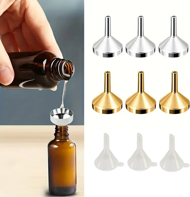 NONE 2/5/10Pcs Mini Funnel Perfume Dispensing Tool Metal Plastic Dispensing Filling Toner Cosmetics Liquid Dispenser