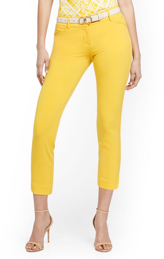 yellow stretch pants