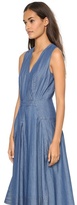 Thumbnail for your product : Robert Rodriguez Chambray Seamed Maxi Dress