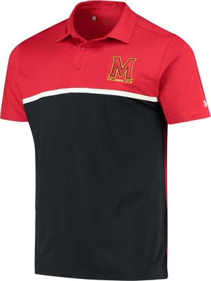 Under Armour Men's Black and Red Maryland Terrapins Game Day Performance Polo Shirt - Black, Red