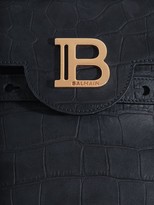 Thumbnail for your product : Balmain B-Buzz Fringe Croc-Embossed Leather Satchel