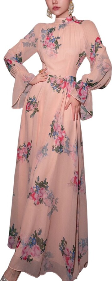 BURRYCO Pink Printed Maxi Dress