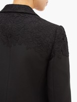 Thumbnail for your product : Valentino Single-breasted Lace-trimmed Wool-blend Jacket - Black
