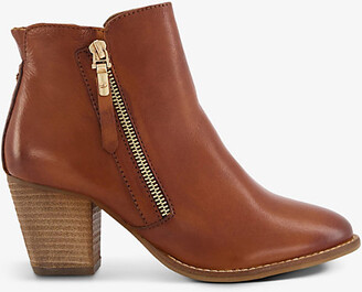 Dune Paice mid-heel zip-up leather ankle boots
