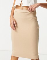 Thumbnail for your product : Vila knitted midi skirt in camel