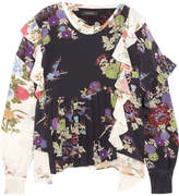 Thumbnail for your product : Isabel Marant Inny Pleated Floral-print Silk Crepe De Chine Wrap Blouse