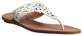 Thumbnail for your product : Belle by Sigerson Morrison white patent leather 'Riko' studded cutout thong sandals