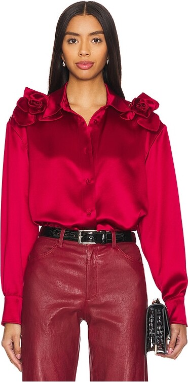 Flor Satin Button Down Shirt