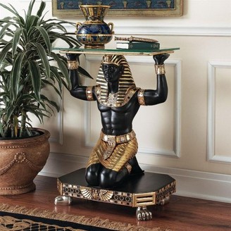 Design Toscano Design Servant to the Pharaoh Glass-Topped Console Table