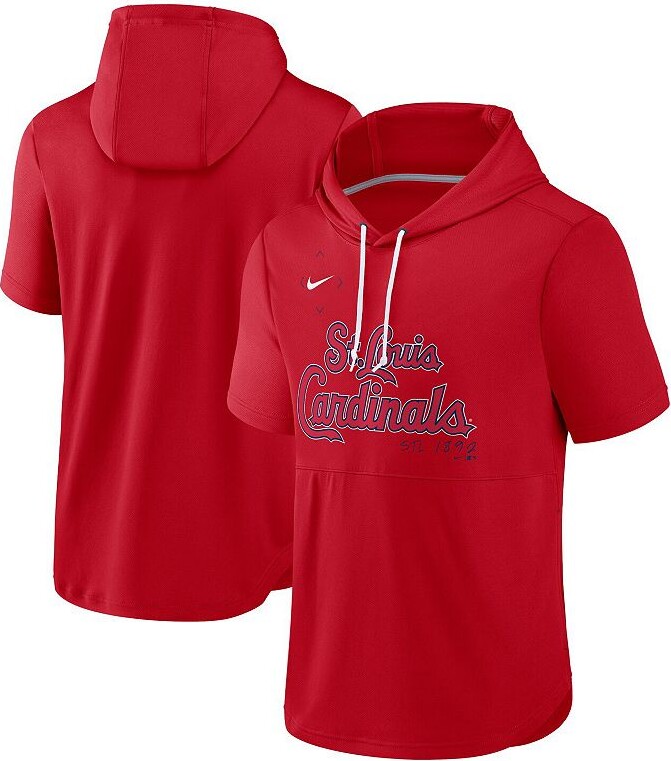 Men's Nike Red St. Louis Cardinals Springer Short Sleeve Team Pullover Hoodie