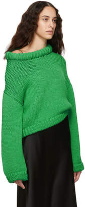 Tibi Green Cropped Sweater