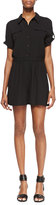 Thumbnail for your product : Shoshanna Giovanna Short Sleeve Button-Down Romper, Black