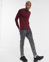 Thumbnail for your product : ASOS DESIGN muscle sweatshirt with MA1 pocket in burgundy
