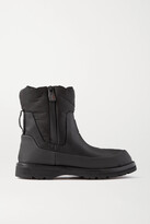 Thumbnail for your product : Moncler Rain Don't Care Paneled Leather And Shell Ankle Boots - Black