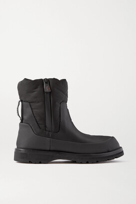 Moncler Rain Don't Care Paneled Leather And Shell Ankle Boots